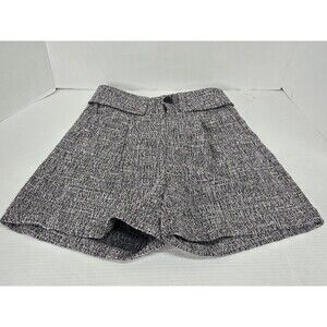 Belle Pogue Elegant Retro Womens Tweed High Waist Shorts Size Medium